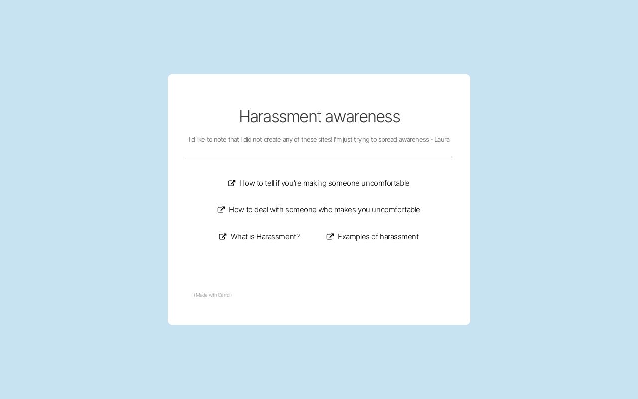 Carrd profile picture for @harassment